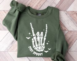 stay spooky sweatshirt png, halloween sweatshirt png, skeleton hand sweatshirt png, retro halloween hoodie, funny hallow