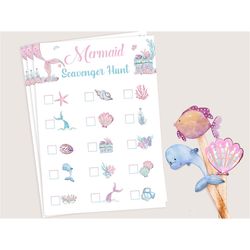 mermaid scavenger hunt game mermaid birthday party games under the sea hunt treasure hunt activities girl printable inst