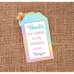 editable tie dye tag, tie dye favor tags, template