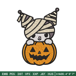 kuromi mummy embroidery design, halloween embroidery, embroidery file, cartoon design, logo shirt, digital download.