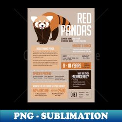 red panda infographic - png transparent sublimation file - spice up your sublimation projects