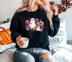 ghost cat halloween shirt png, halloween cat sweatshirt png, cat pumpkin shirt png, fall sweatshirt png, black cat shirt