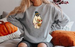 ghost halloween sweatshirt png, fall sweatshirt png pngfor women, ghost sweatshirt png, retro halloween shirt png, hallo