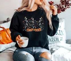 pumpkin halloween sweatshirt png, fall yoga sweatshirt png pngfor women, autumn tee, retro funny halloween sweatshirt pn