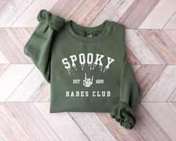 spooky babes club t-shirt png, ghost women tee, halloween sweat, spooky season, babes club, est 1623, ghost spooky babe,