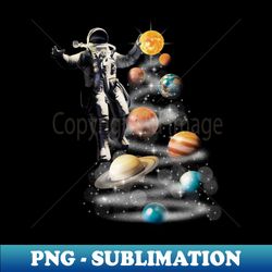 cosmic baller - abstract astronaut playing basketball with planets - aesthetic sublimation digital file - perfect for creative projects