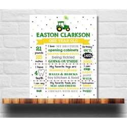 editable tractor milestone, tractor chalkboard sign, tractor poster, tractor birthday board, 8x10 & 16x20