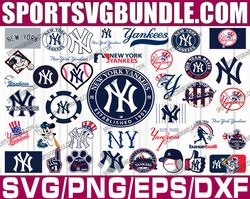 bundle 39 files new york yankees baseball team svg, new york yankees svg, mlb team  svg, mlb svg, png, dxf, eps, jpg