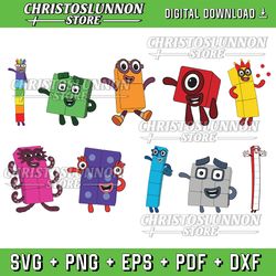 10 kid cartoon characters bundle svg / png/ eps - cake toppers, birthday characters, kids character png, birthday svg