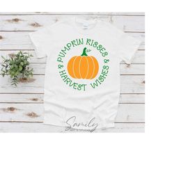 pumpkin kisses and harvest wishes svg, fall svg, funny fall shirt, pumpkin patch, autumn leaves, thanksgiving svg