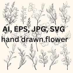 hand drawn flower svg t-shirt svg design, cap svg design , svg sticker download