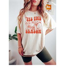 fall football shirt, tis the season football shirt, pumpkin spice latte shirt, fall coffee sweatshirt, retro fall shirt,