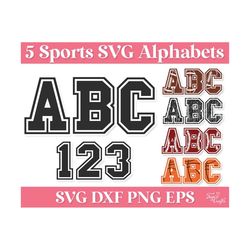 varsity font svg bundle, sports svg alphabet, college jersey font svg, football font svg, basketball svg alphabet, baseball font svg png