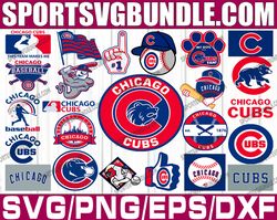 bundle 21 files chicago cubs baseball team svg, chicago cubs svg, mlb svg, mlb team  svg, mlb svg, png, dxf, eps, jpg