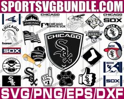 bundle 23 files chicago-white sox baseball team svg, chicago white sox svg, mlb svg, mlb team  svg, mlb svg, png, dxf