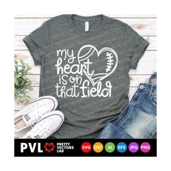 my heart is on that field svg, football svg, football mom svg dxf eps png, love football cut files, football life clipart, silhouette cricut