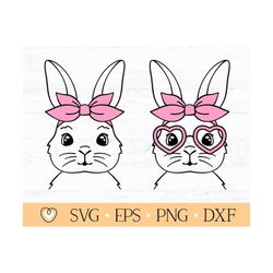 bunny with glasses and bandana svg, easter bunny svg, cute bunny svg, png file