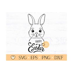 happy easter svg, bunny svg, bunny face svg, png file