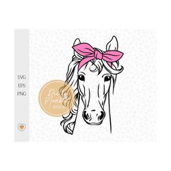 horse with bandana svg, horse head svg, horse lover, svg files for cricut