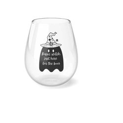 basic witch stemless wine glass halloween party glass boozy wine drinking witchy gift idea | halloween party essential s