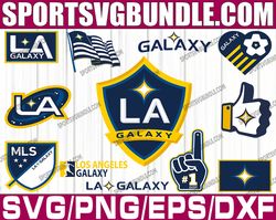 bundle 12 files la galaxy soccer team svg, la galaxy svg, mls teams svg, mls svg, png, dxf, eps, instant download