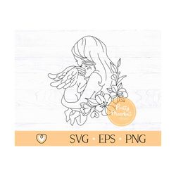 baby loss memorial svg, mom holding baby angel svg, png