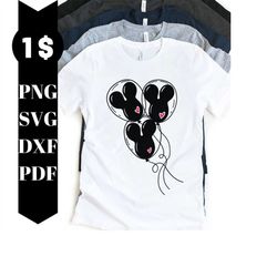 balloon mickey ears  svg, heart svg