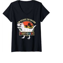 womens crush first grade back to school 1st grade dinosaur boys png