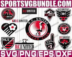 bundle 12 files dc united soccer team svg, dc united svg, mls teams svg, mls svg, png, dxf, eps, instant download