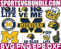 bundle 11 files michigan wolverines football team svg, michigan wolverines svg, ncaa teams svg, ncaa svg, png, dxf, eps