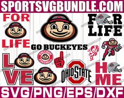 bundle 11 files ohio state buckeyes football team svg, ohio state buckeyes svg, ncaa teams svg, ncaa svg, png, dxf, eps