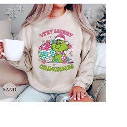 very merry grinchmas shirt, retro christmas sweatshirt, cute green shirt, christmas family shirt, christmas party shirt,