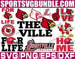 bundle 12 files louisville cardinals football team svg, louisville cardinals svg, ncaa teams svg, ncaa svg, png, dxf