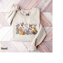 merry christmas disney dogs sweatshirt, dog christmas shirt, disney dog mom shirt, dog lovers shirt, disney christmas sh