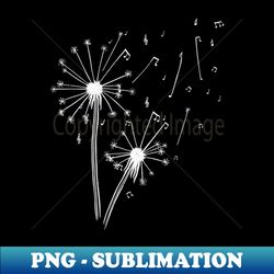 Dandelion Minimalist Musical Note Black and White by Tobe Fonseca - Stylish Sublimation Digital Download - Unlock Vibrant Sublimation Designs