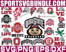 bundle 15 files ohio state buckeyes football team svg, ohio state buckeyes svg, n c a a teams svg, n c a a svg, png, dxf