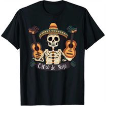 happy cinco de mayo mexico guitar sugar skull hat skeleton png