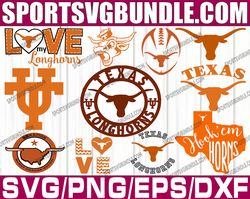 bundle 11 files texas longhorns football team svg, texas longhorns svg, n c a a teams svg, n c a a svg, png, dxf, eps