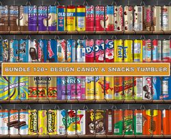 bundle 120  design candy snacks tumbler, tumbler bundle design, sublimation tumbler bundle, 20oz skinny tumbler 12