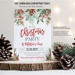 christmas party invitation christmas party invite christmas party printable holiday party invitation christmas invitatio