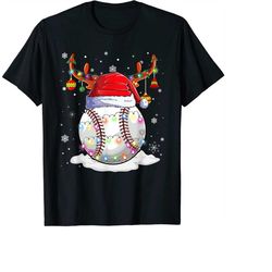 christmas baseball ball santa hat reindeer lights ornaments png