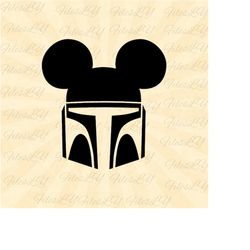 mandolorian with mouse ears svg, mickey svg, baby yoda svg, star wars svg, vinyl cut file, svg, pdf, jpg, png, ai printa