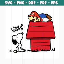 snoopy with mario svg, trending svg, snoopy svg, snoopy lover, mario svg, mario game svg, snoopy clipart, snoopy cut fil