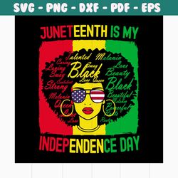juneteenth is my independence day svg, trending svg, independence day svg, juneteenth svg, july 4th svg, balck woman svg