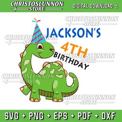 Personalized Name For Birthday Kids SVG/PNG, Custom Name Kids, Dinosaur 4th Birthday,Dinosaur Theme 4th Birthday