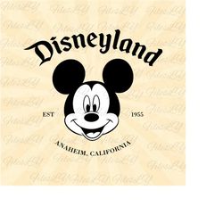 disneyland  est 1955 svg, mickeyy head svg, mouse head svg, family trip svg, vinyl cut file, svg, pdf, jpg, png, ai prin