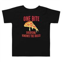 one bite everyone knows the rules t-shirt - funny gift pizza eating shirt - pizza lover shirt