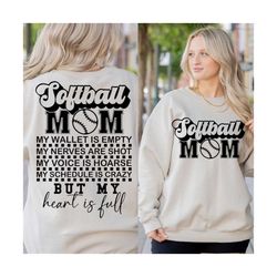 softball mom my wallet is empty svg, softball svg, softball mom svg, softball t-shirt svg, softball lover svg, softball vibes, softball life