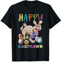 happy eastrawr cute trex dinosaur easter bunny egg hunt kids png