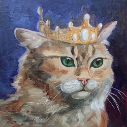 cat painting cat artwork original oil art pet portrate